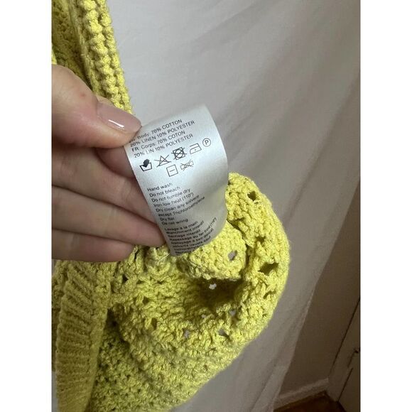 Nanushka Tula Yellow Crochet Tank Sz. L - Picture 4 of 6